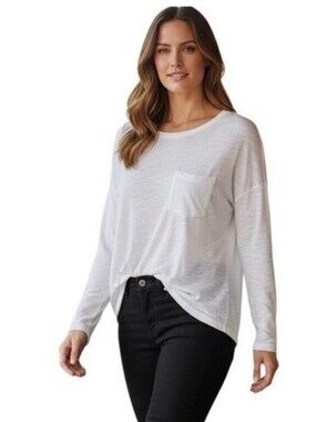 James Perse Coastal Slouchy Cotton Pocket Tee | Relaxed Fit | Size M